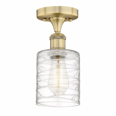 Cobbleskill 1 Light Semi Flush Mount 11 Inch and 5 Inch Wide by Innovations - 616-1F-BB-G1113