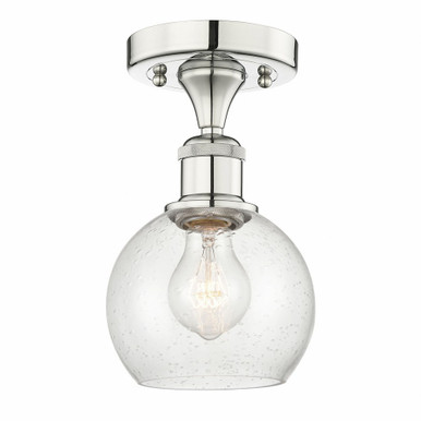 Athens 1 Light Semi Flush Mount 9.88 Inch and 5.88 Inch Wide by Innovations - 616-1F-PN-G124-6