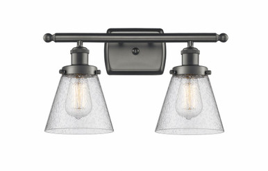 Cone 2 Light Bath Vanity 11 Inch Tall and 16 Inch Wide by Innovations - 916-2W-OB-G64
