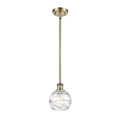 Athens Deco Swirl 1 Light Stem Hung Mini Pendant 7.63 X 5.88 by Innovations - 516-1S-G1213-6