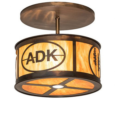 Personalized Adirondack Bank 24W 2 LED Semi Flush Mount by Meyda - 248316