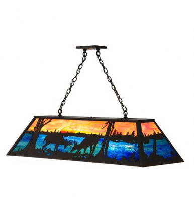 Battling Bucks 9 Light Oblong Pendant 28 x 17 Inches by Meyda Tiffany - 141677
