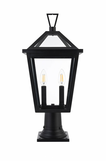 Frankford 2 Light Outdoor Post Mount 22 Inch Tall X 10 Inch Wide by Elegant - OD334P22BK