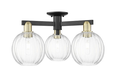Preston 3 Light Semi Flush Mount 11.88 Inch X 24.5 Inch Wide by Innovations - 716-3F-G458-7_P