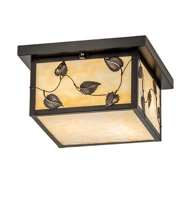 Hyde Park Vine Leaf 2 Light Flush Mount 6.5 x 17 In by Meyda Tiffany 242335 - 242335