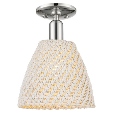 Natural Ballston Dome 1 Light Semi Flush Mount 9 Inch Wide by Innovations - 716-1C-NBD-9