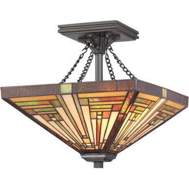 Stephen 2 Light 13.75 Inch Wide Semi Flush Mount by Quoizel - TF885SVB