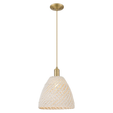 Natural Ballston Dome 1 Light Cord Mini Pendant 11.75 Inch by Innovations - 716-1P-NBD-12