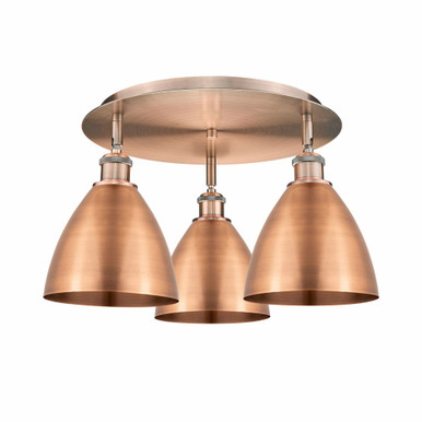 Ballston Dome 3 Light 19.25 Inch Wide Flush Mount by Innovations - 516-3C-MBD-75