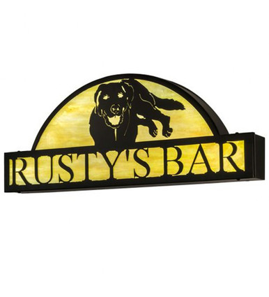 Personalized Rusty's Bar 19W LED Sign Light 12 x 30 Inches by Meyda Tiffany - 174058