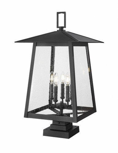 Rainer 5 Light Outdoor Pier Mount 28.5 x 15.5 Inches by Z-Lite - 5015PHXLS-SQPM-BK