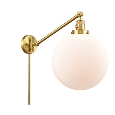 Beacon 1 Light Adjustable Swing Arm Wall Sconce 16X 12 by Innovations - 237-SG-G201-12