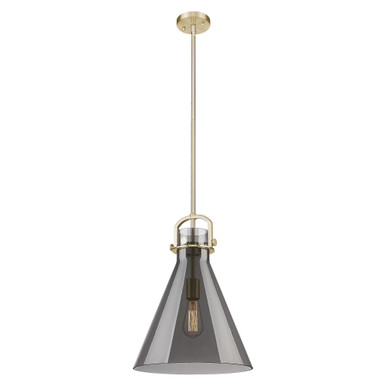Newton Cone 1 Light Pendant 15 Inch Tall and 14 Inch Wide by Innovations - 410-1SL-CB-G411-14SM