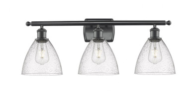 Bristol Glass 3 Light Industrial Vanity Light by Innovations - 516-3W-BK-GBD-754