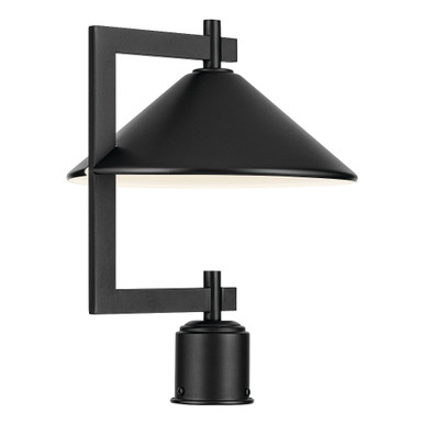 Ripley 1 Light Outdoor Post Mount In Mission Style 16 x 12 In by Kichler - 49063BK