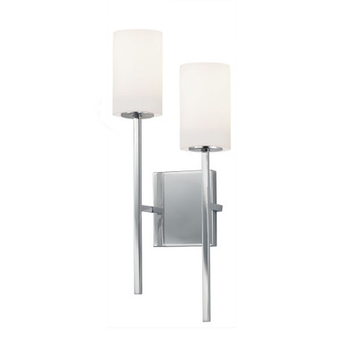 Fusion 2 Light Wall Sconce 21 Inch Tall and 12 Inch Wide by Justice Design - FSN-4022-OPAL-CROM