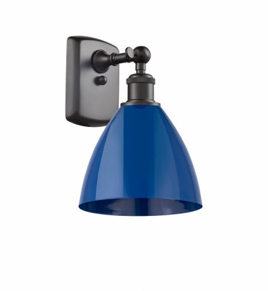 Plymouth 1 Light Wall Sconce 10.5 Inch Tall X 7.5 Inch Wide by Innovations - 516-1W-OB-MBD-75-BL