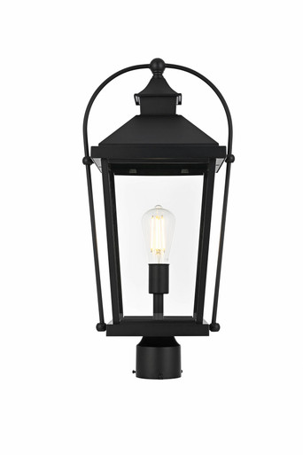 Luz 1 Light Outdoor Post Mount 23 Inch Tall and 9 Inch Wide by Elegant - OD605P23BK