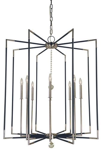 Felicity 8 Light Oversized Foyer Chandelier by Framburg - 5048 PN/MBLACK