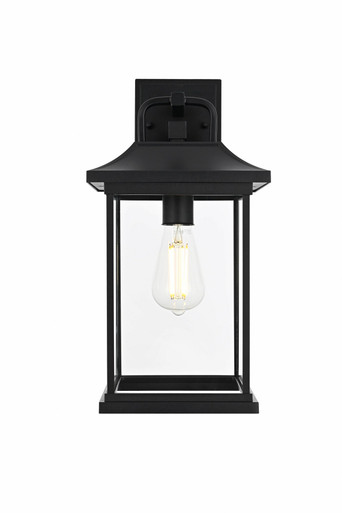 Saul 1 Light Outdoor Wall Mount 16 Inch Tall and 8 Inch Wide by Elegant - OD612W16BK