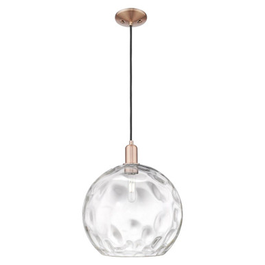 Athens Water Glass 1 Light Cord Hung Mini Pendant 15.95 Inch by Innovations - 716-1P-G1215-14