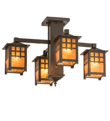 Seneca Window Pane 4 Light Chandelier 17 x 26 Inches Wide by Meyda Tiffany - 187189