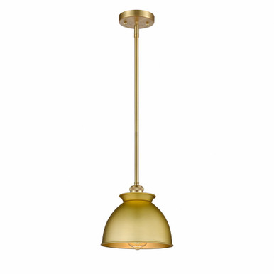 Adirondack 1 Light Art Deco Stem Hung Small Pendant by Innovations - 516-1S-SG-M14-SG