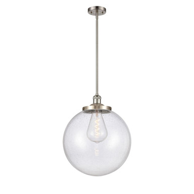 Beacon 100W 1 LED Stem Hung Pendant 17 Inch and 16 Inch Wide by Innovations - 201S-SN-G204-16-LED