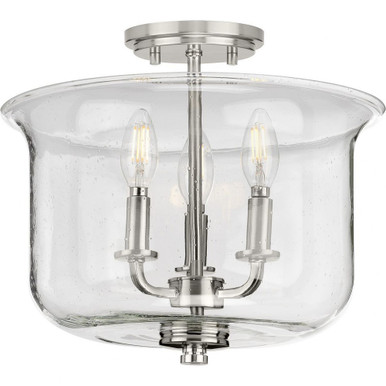 Winslett 3 Light 13.75 Inch Wide Semi Flush Mount by Progress - P350153