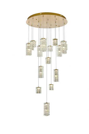 Aston 60W 16 LED Pendant 9.5 Inch Tall and 32 Inch Wide by Elegant - 3680D32