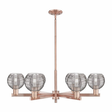 Athens Deco Swirl 6 Light Chandelier 10.13 X 35.63 Inch Wide by Innovations - 716-6CR-AC-G1213-6SM