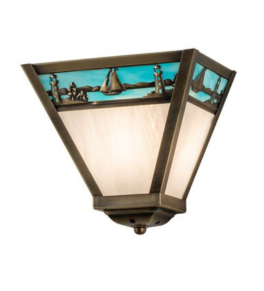 Sailboat 1 Light Wall Sconce 8 x 9 Inches by Meyda Tiffany - 29114