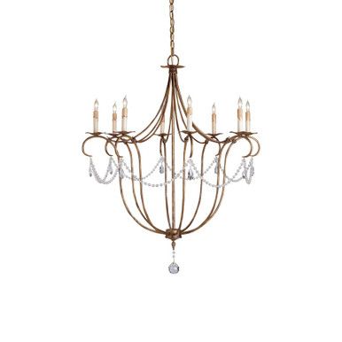 Crystal Lights 8 Light Large Chandelier by Currey Company - 989-8LC