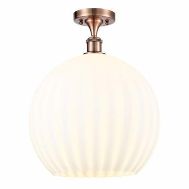 White Venetian 1 Light Semi Flush Mount by Innovations - 516-1C-G1217-14