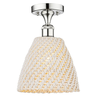 Bristol Natural 1 Light Semi Flush Mount 11.25X 9 Inch Wide by Innovations - 616-1F-NBD-9