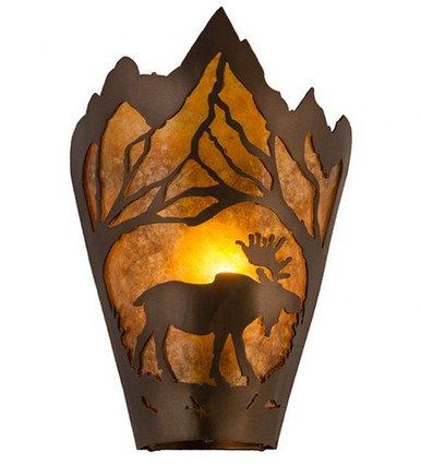 Moose at Dawn Right 1 Light Right Wall Sconce 12 x 8.5 Inch by Meyda - 161605
