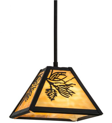 Winter Pine 1 Light Square Mini Pendant 38 x 11.5 Inches by Meyda Tiffany - 150163