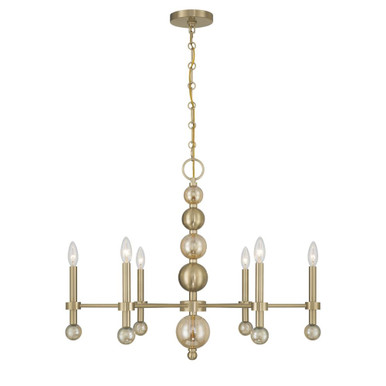 Crescent 6 Light Chandelier 23.63 Inch Tall and 30 Inch Wide by Savoy House - 1-2511-6-127