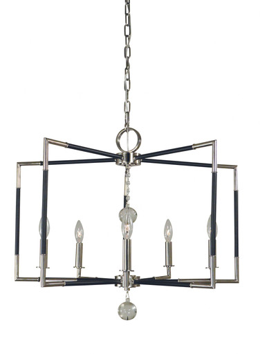 Felicity 5 Light Large Chandelier by Framburg - 5046 PN/MBLACK