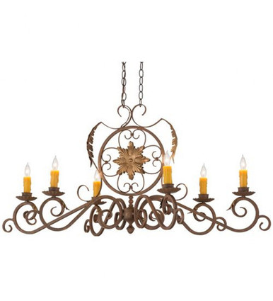 Christabel 6 Light Oblong Chandelier 24 x 25 Inches Wide by Meyda Tiffany - 154211
