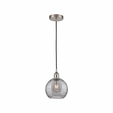 Athens Deco Swirl 1 Light Cord Mini Pendant 9.88 X 8 by Innovations - 616-1P-SN-G1213-8SM