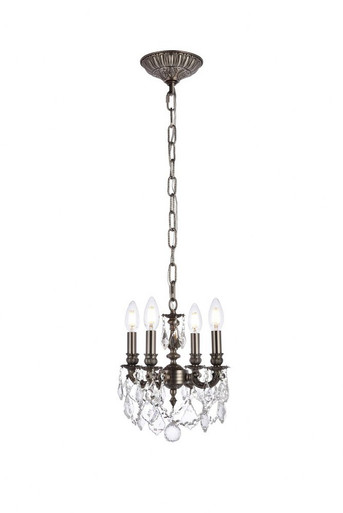 Lillie Four Light Chandelier by Elegant 9104d10pw/rc - 9104d10pw/rc