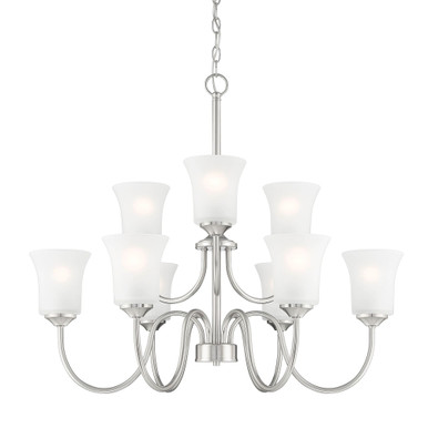 Bronson 9 Light Large Chandelier by Designers Fountain - D278M-9CH-BN