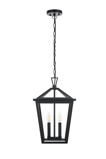 Frankford 2 Light Outdoor Pendant 19 Inch Tall and 12 Inch Wide by Elegant - OD334H19BK