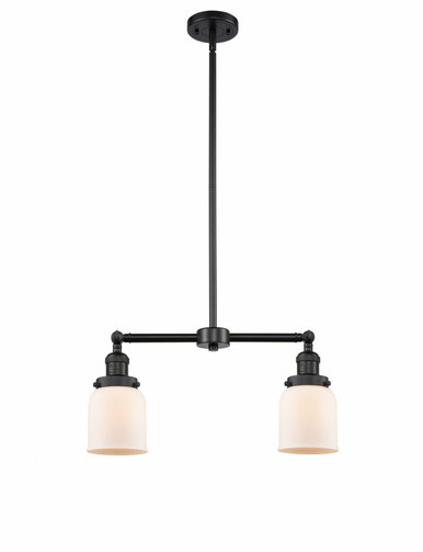 Bell 2 Light Stem Adjustable Island 10 Inch and 21 Inch Wide by Innovations - 209-BK-G51