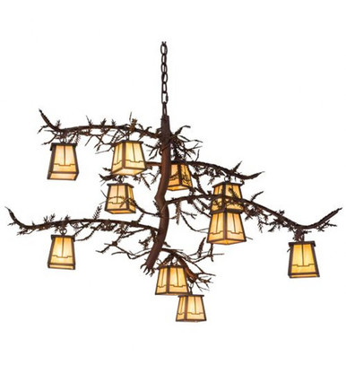 Pine Branch Valley View 10 Light Chandelier 35 x 39 Inch by Meyda Tiffany - 166759