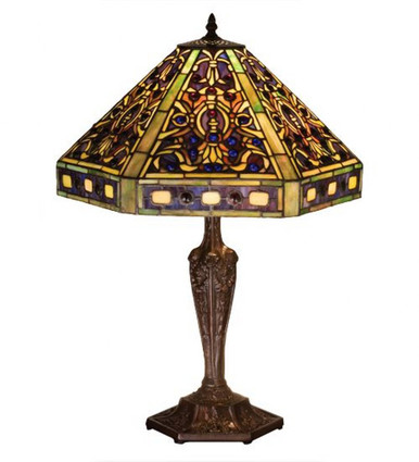 Tiffany Elizabethan 23.5 Inch 3 Light Table Lamp by Meyda Tiffany - 48832