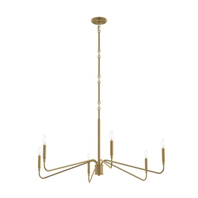 Pilar 6 Light Chandelier 21 Inch Tall and 40 Inch Wide by Progress - P400472