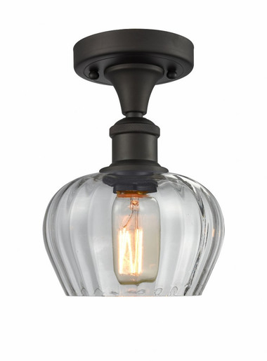 Fenton 1 Light Semi Flush Mount 8.75 Inch and 6.5 Inch Wide by Innovations - 516-1C-OB-G92