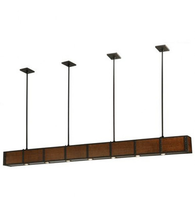 Giradeau Wood Beam 7 Light Oblong Pendant 50 x 6 Inches by Meyda Tiffany - 135128